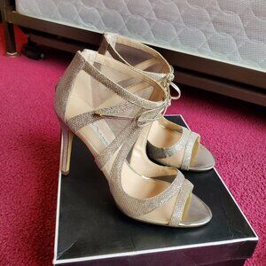 Nina Cherie Evening High Heel Sandals Size 8.5M New in Box. Silver